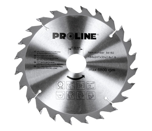 PROLINE 84184 Tarcza do cięcia drewna 184 x 30 mm, 48z