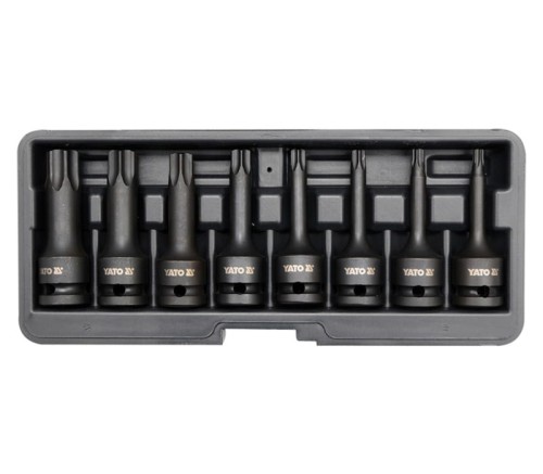 YATO YT-1065 Klucze trzpieniowe udarowe TORX 1/2'' T20 - T80, zestaw 8 szt.