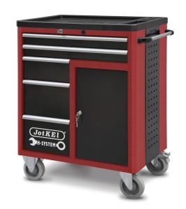 JOTKEL 21605 Wózek warsztatowy narzędziowy z 5 szufladami i schowkiem, wersja HWW05, 770 x 500 x 960 mm