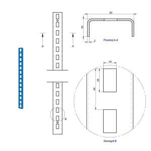 JOTKEL 23603 Listwa do mocowania tablic perforowanych L=1000 mm