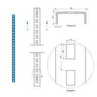 JOTKEL 23602 Listwa do mocowania tablic perforowanych L=1500 mm