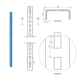 JOTKEL 23602 Listwa do mocowania tablic perforowanych L=1500 mm