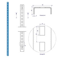 JOTKEL 23601 Listwa do mocowania tablic perforowanych L=2000 mm