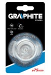 GRAPHITE 57H600 Szczotka druciana doczołowa z trzpieniem 75 mm, INOX
