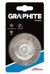 GRAPHITE 57H601 Szczotka druciana tarczowa z trzpieniem 50 mm, INOX