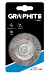 GRAPHITE 57H602 Szczotka druciana tarczowa z trzpieniem 75 mm, INOX