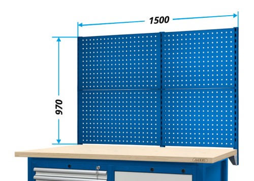 JOTKEL 21305 Nadbudowa z tablicami narzędziowymi do stołu warsztatowego o szer. 1500 mm
