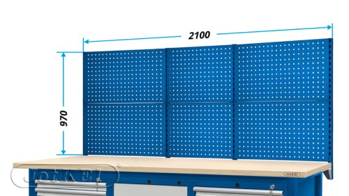 JOTKEL 21308 Nadbudowa z tablicami narzędziowymi do stołu warsztatowego o szer. 2100 mm