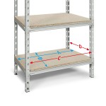 JOTKEL 23831 Regał metalowy wtykowy 5 - półkowy malowany 1000 x 600 x 2005 mm