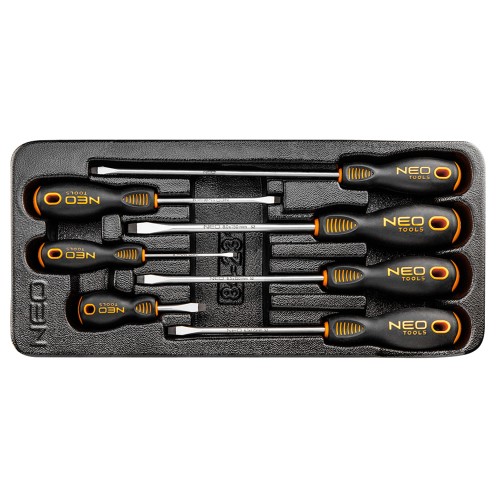 NEO TOOLS 84-231 Wkład do szuflad - wkrętaki płaskie zestaw 7 szt.