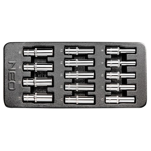 NEO TOOLS 84-243 Wkład do szuflad - nasadki długie 1/2" 8-21 mm zestaw 14 szt.
