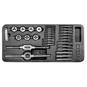 NEO TOOLS 84-246 Wkład do szuflad - narzynki i gwintowniki zestaw 31 szt.