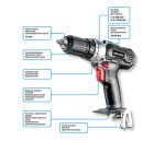 GRAPHITE 58G006 Wiertarko-wkrętarka akumulatorowa Energy+ 18V Li-Ion uchwyt samozaciskowy 13 mm bez akumulatora