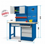 JOTKEL Stół warsztatowy z nadbudową : stół 22406 + nadbudowa stołu 21306