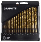 GRAPHITE 57H199 Wiertła do metalu HSS-TiN 1.0-10.0 mm, zestaw 19 szt.