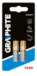GRAPHITE 57H977 Końcówki wkrętakowe / bity TX40 x 25 mm, 2 szt.