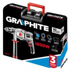GRAPHITE 58G722 Wiertarka udarowa dwubiegowa 1050W, uchwyt kluczykowy 13 mm, walizka