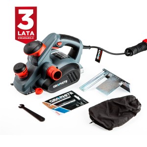 GRAPHITE 59G678 Strug 850W, głębokość strugania 3 mm, szerokość strugania 82 mm