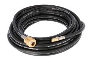 AIRPRESS 40460 Wąż pneumatyczny gumowy 10 x 6 mm, 10 m, okuty