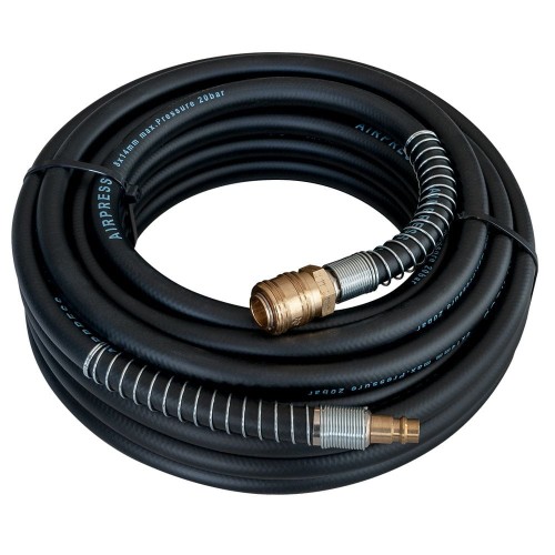 AIRPRESS 40402 Wąż pneumatyczny gumowy 14 x 8 mm, 20 m, okuty