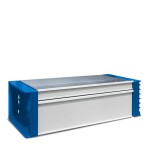 JOTKEL 23135 Szafa uniwersalna 4 półki malowane + 2 małe zestawy szuflad + tablice perforowane