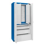 JOTKEL 23198 Szafa uniwersalna 1 półka malowana + duży zestaw szuflad + tablice perforowane + zespół drzwi wewnętrznych