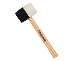 PROLINE 12026 Młotek gumowy czarno-biały 980g, drewniany trzonek
