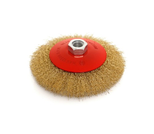 Kraft&Dele KD10984 Szczotka tarczowa stożkowa mosiądzowana 125 mm x M14