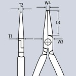KNIPEX 2616200 Szczypce półokrągłe wydłużone 200 mm VDE 1000 V