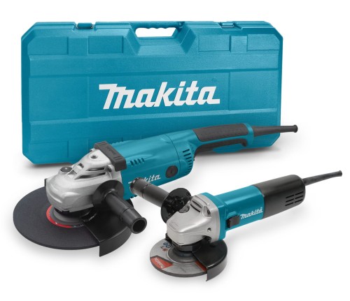 MAKITA DK0053 Zestaw szlifierek kątowych GA9020 230 mm + 9558HNR 125 mm w walizce