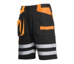 LAHTI PRO L40706 Spodnie robocze krótkie odblaskowe czarno-pomarańczowe