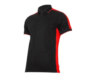 LAHTI PRO L40321 Koszulka POLO bawełniana czarno-czerwona 190g/m2