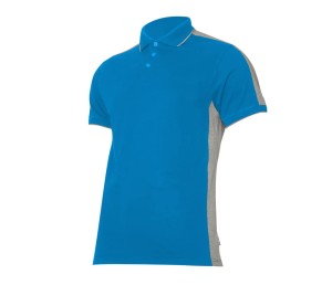 LAHTI PRO L40319 Koszulka POLO bawełniana niebiesko-szara 190g/m2