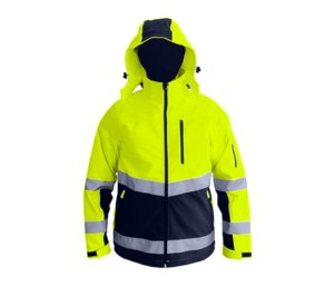 SNOW HAWK Kurtka Softshell  ostrzegawcza z kapturem żółta