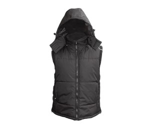 CONSORTE HOODIE Ocieplana kamizelka / bezrękawnik z odpinanym kapturem kolor czarny