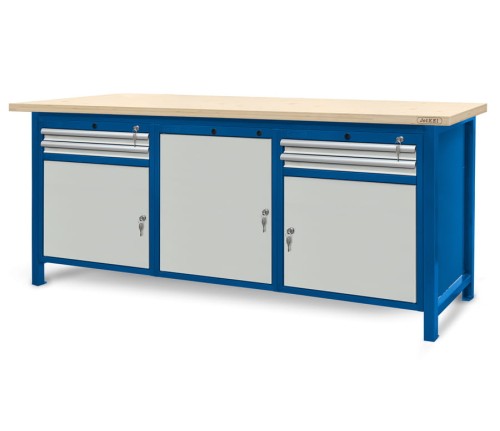 JOTKEL 22120 Stół warsztatowy z szufladami i drzwiczkami - wersja HSS04 2100 x 740 x 900 mm
