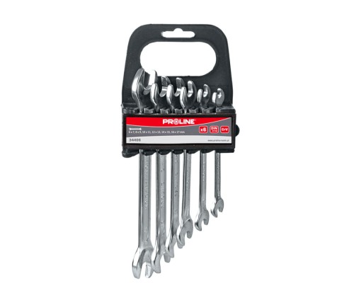 PROLINE 34408 Klucze płaskie 6-22 mm CrV zestaw 8 el. DIN 3110
