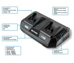 GRAPHITE 58G085 Ładowarka podwójna do akumulatorów ENERGY+