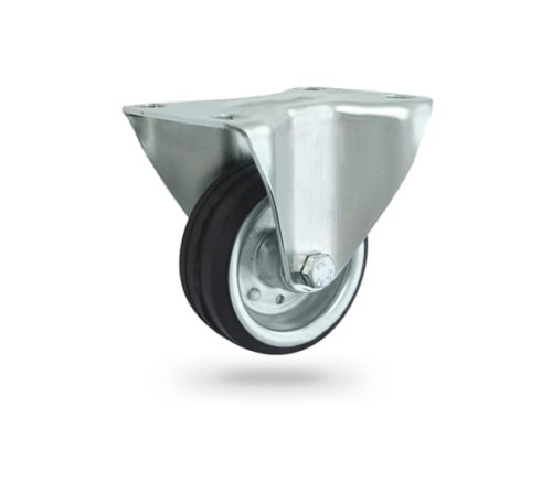 4 Koło metalowo-gumowe  w obudowie stałej o śr. 80 mm