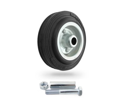 21 Koło metalowo-gumowe z zestawem montażowym o śr. 125 mm
