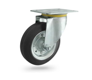 42 Koło metalowo-gumowe  w obudowie skrętnej o śr. 160 mm