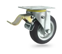 45H Koło metalowo-gumowe  w obudowie skrętnej z hamulcem o śr. 160 mm