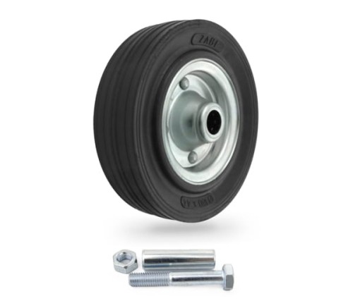 51 Koło metalowo-gumowe z zestawem montażowym o śr. 180 mm