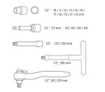 NEO TOOLS 01-306 Klucze nasadowe 1/2" 1000 V zestaw 19 szt.