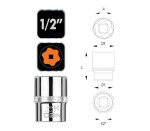 NEO TOOLS 08-016 Nasadka 6-kątna krótka 1/2" 16 mm SUPERLOCK