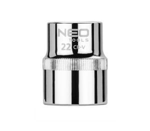 NEO TOOLS 08-022 Nasadka 6-kątna krótka 1/2" 22 mm SUPERLOCK