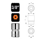 NEO TOOLS 08-179 Nasadka 6-kątna krótka 3/8" 19 mm
