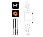 NEO TOOLS 08-243 Nasadka 6-kątna długa 1/4" 10 mm SUPERLOCK