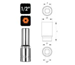NEO TOOLS 08-462 Nasadka 6-kątna długa 1/2" 12 mm