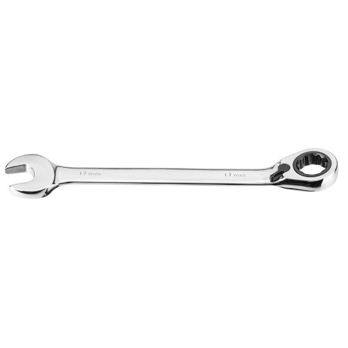 NEO TOOLS 09-329 Klucz płasko-oczkowy z grzechotką i przełącznikiem 17 mm CrV